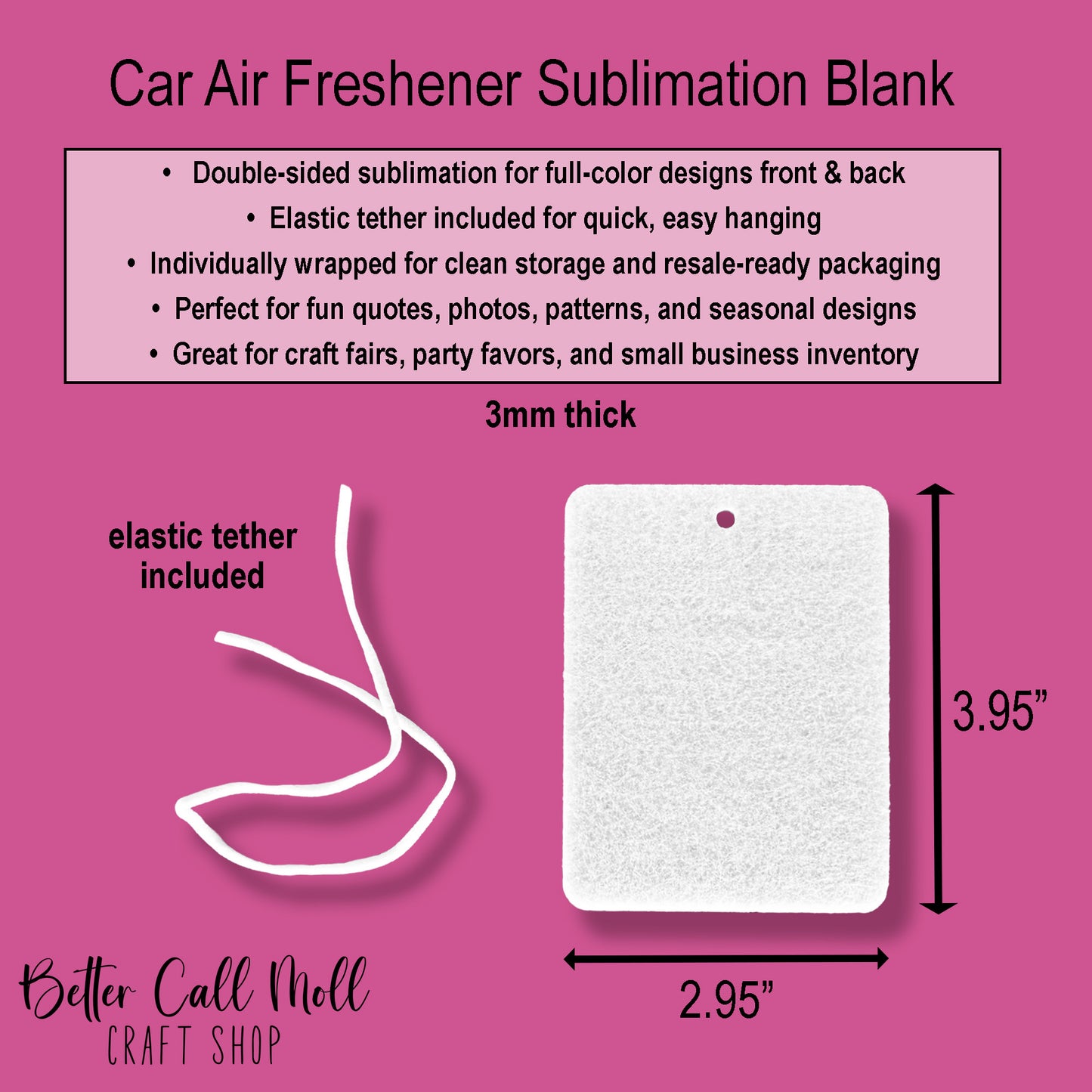 Car Air Freshener Sublimation Blank
