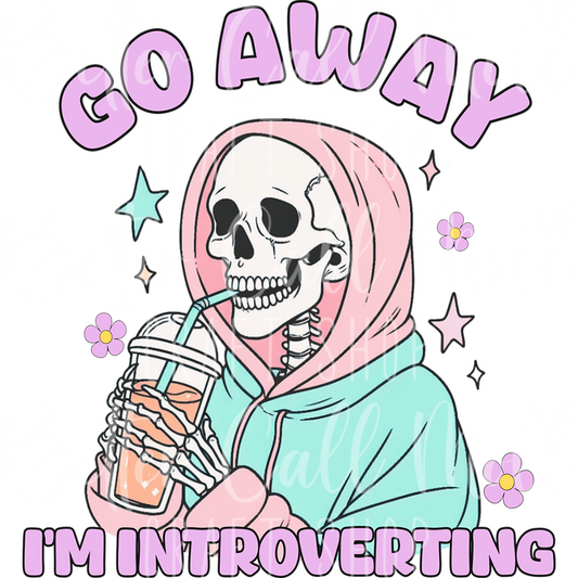 D148 - Go Away I'm Introverting UV DTF Decal
