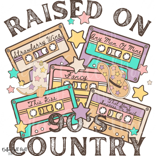 D189 Raised on 90s Country UV DTF Decal