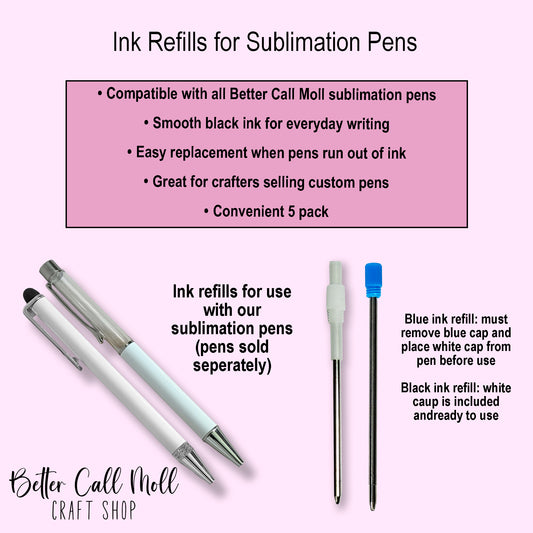 5 Ink Refills for Sublimation Ink Pens