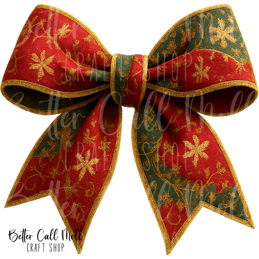 Christmas Bow UV DTF Decal