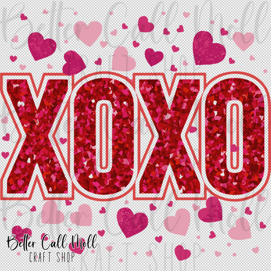 XOXO Hearts UV DTF Decal
