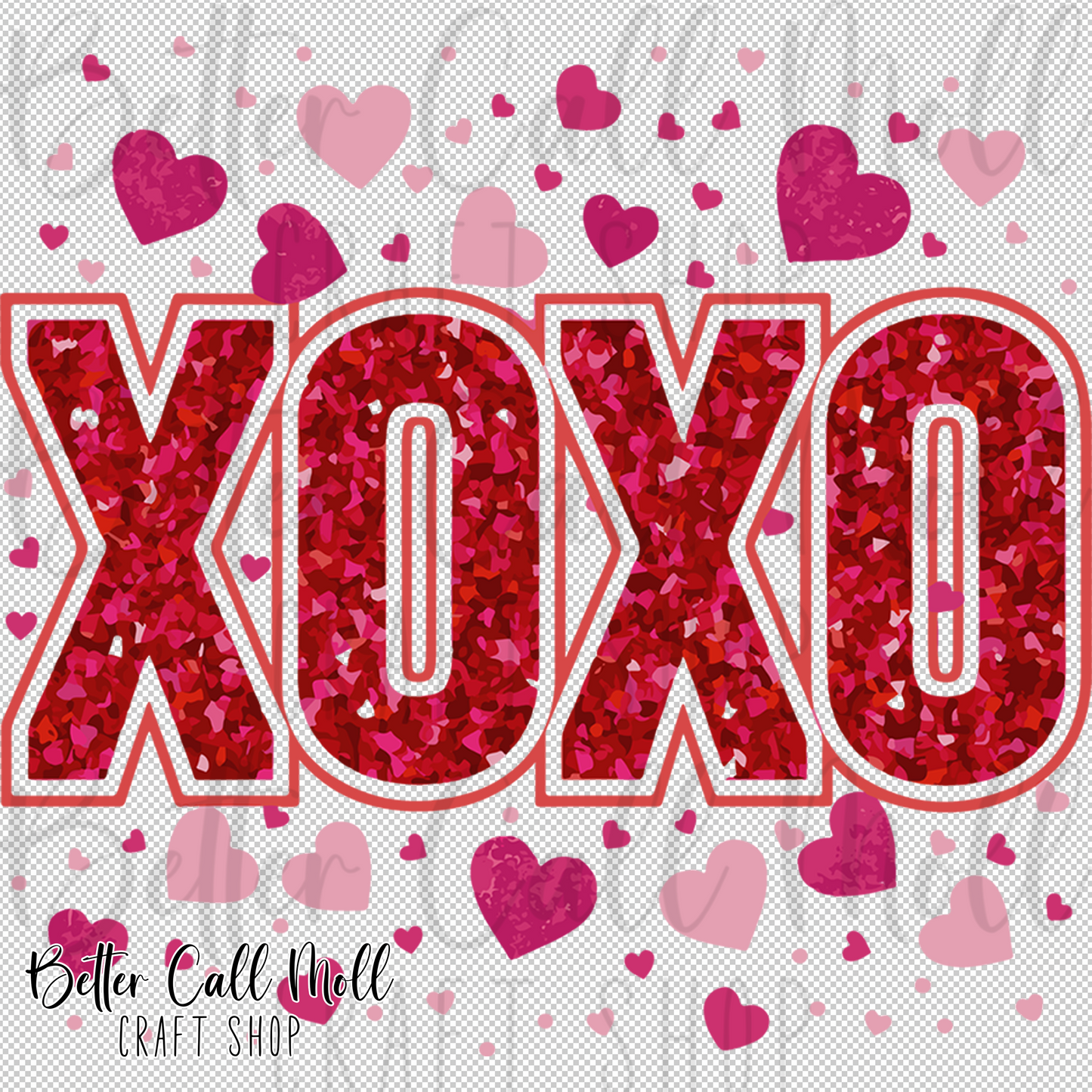 XOXO Hearts UV DTF Decal