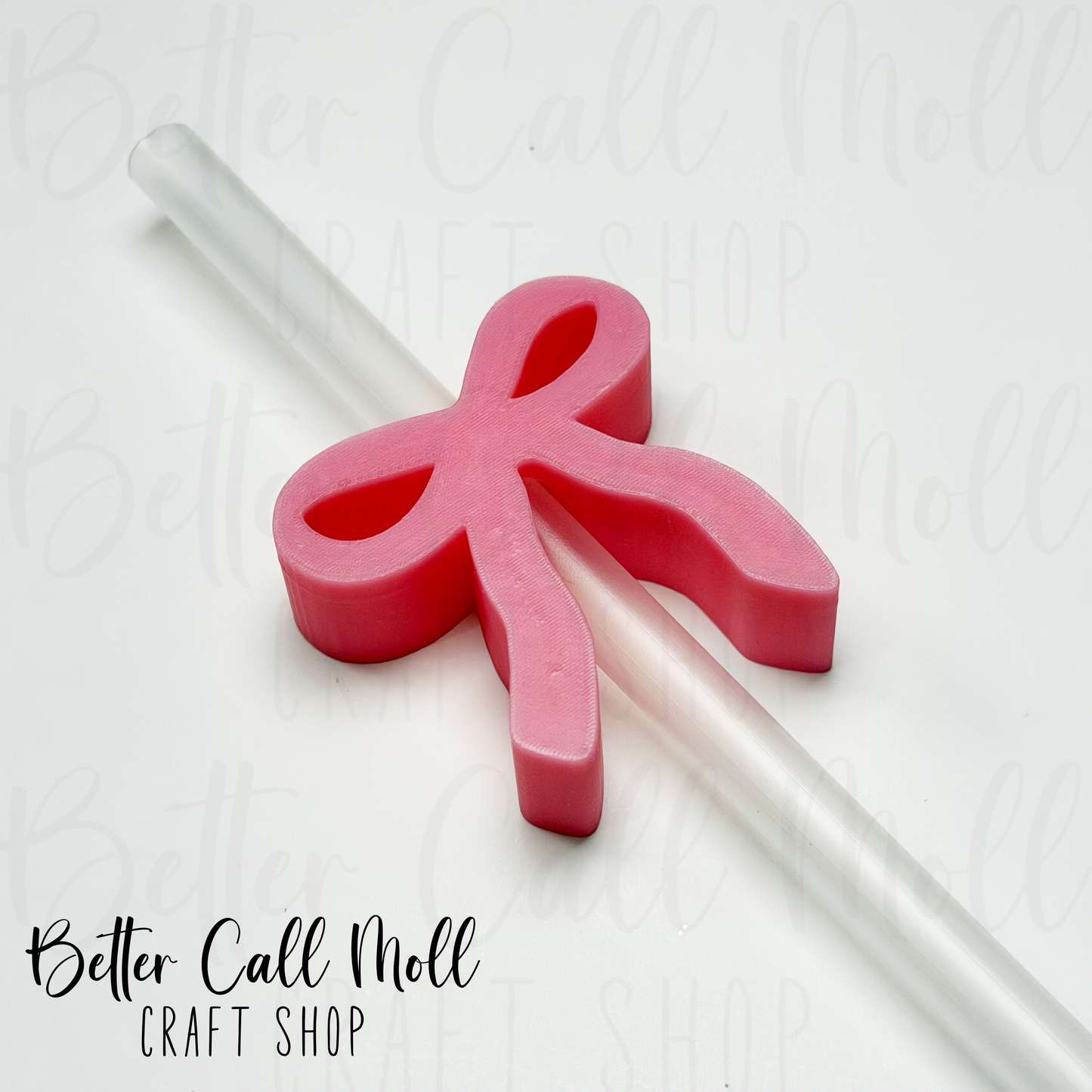 Coquette Bow 3D Straw Topper