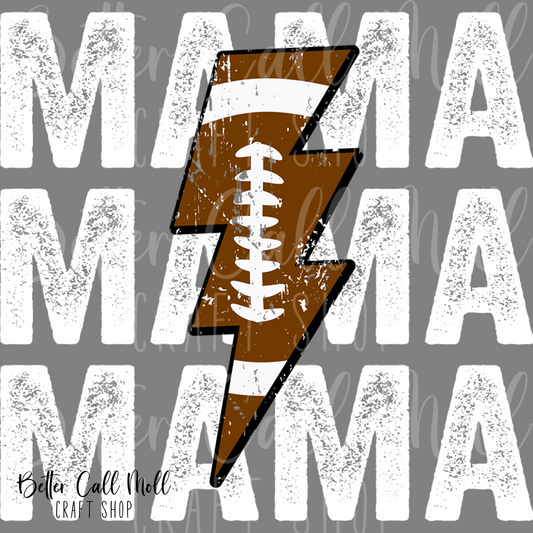 Football Mama White Text UV DTF Decal