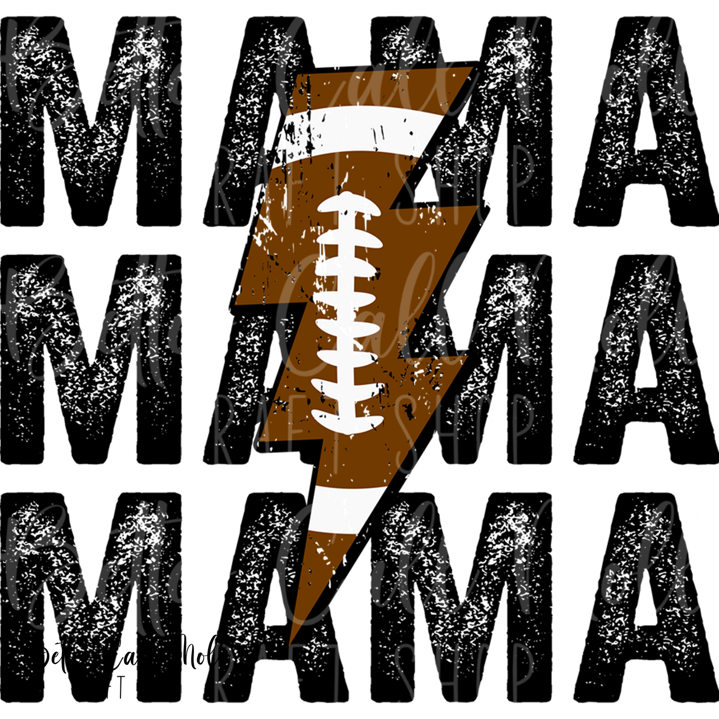 Football Mama Black Text UV DTF Decal