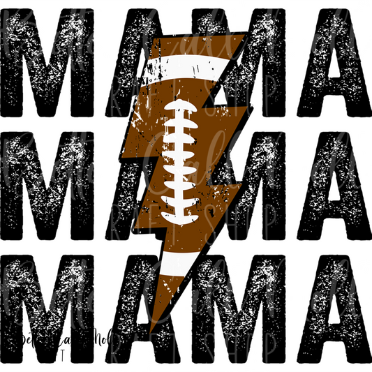 Football Mama Black Text UV DTF Decal