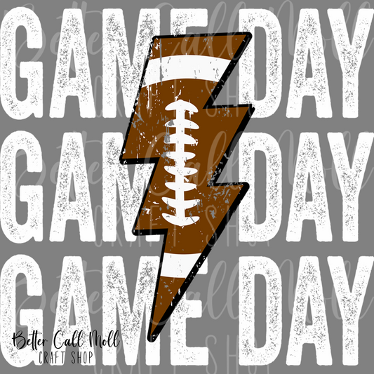 Game Day White Text UV DTF Decal