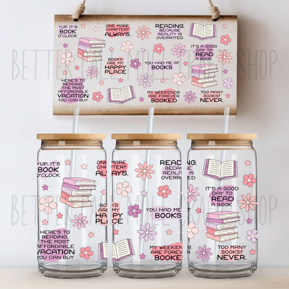 W012 - You Had Me at Books UV DTF 16oz Tumbler Wrap