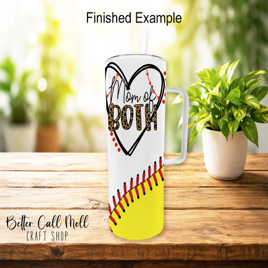 20oz Glossy Skinny Sublimation Tumbler with HANDLE