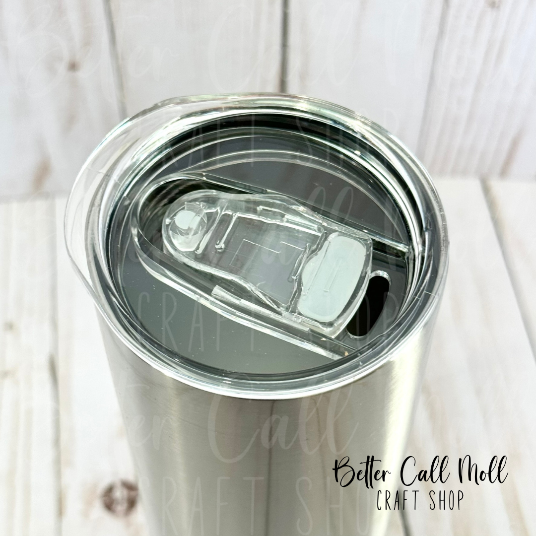 20oz Metallic Silver Skinny Sublimation Tumbler