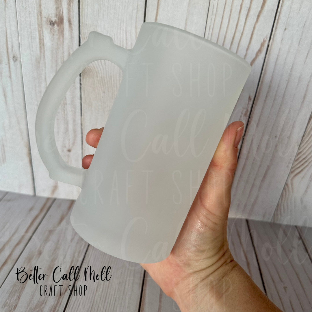 16oz Frosted Glass Sublimation Mug