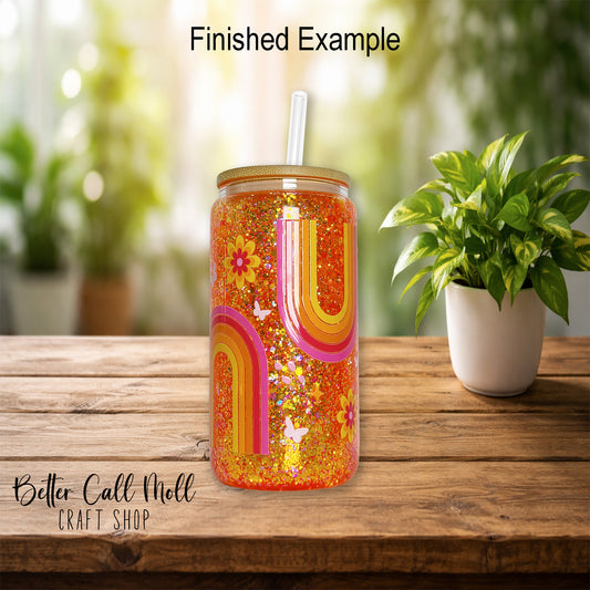 12/16oz Glass SNOW GLOBE Sublimation Tumbler