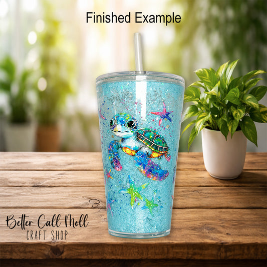 16oz Tapered Acrylic Snow Globe Tumbler