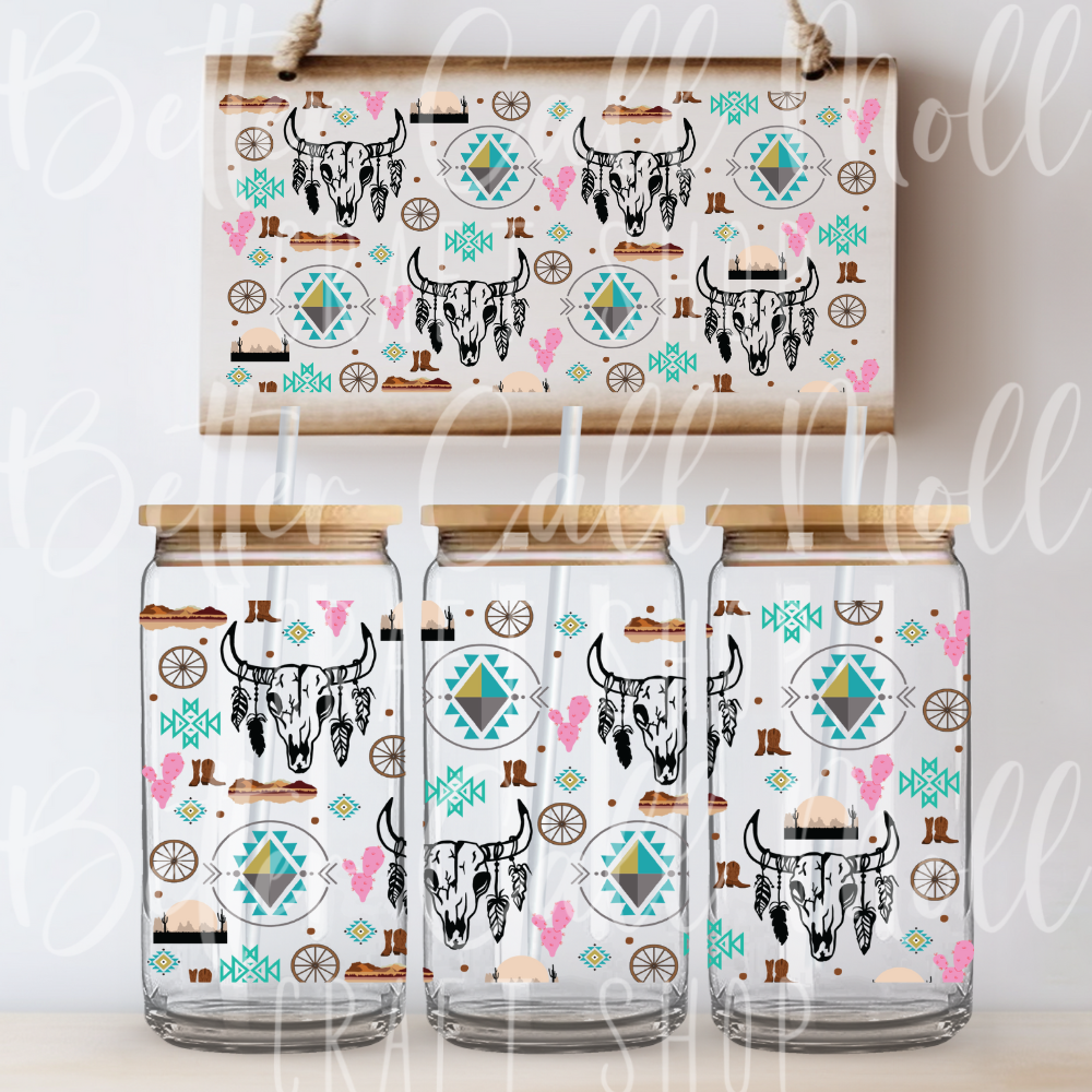 W054 - Western Elements UV DTF 16oz Tumbler Wrap