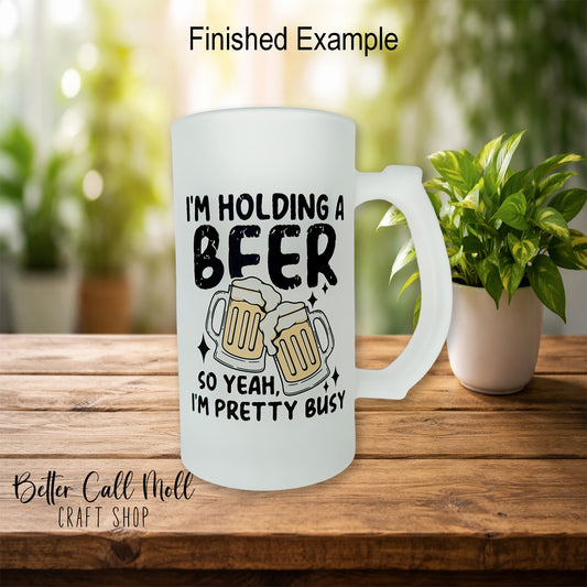 16oz Frosted Glass Sublimation Mug