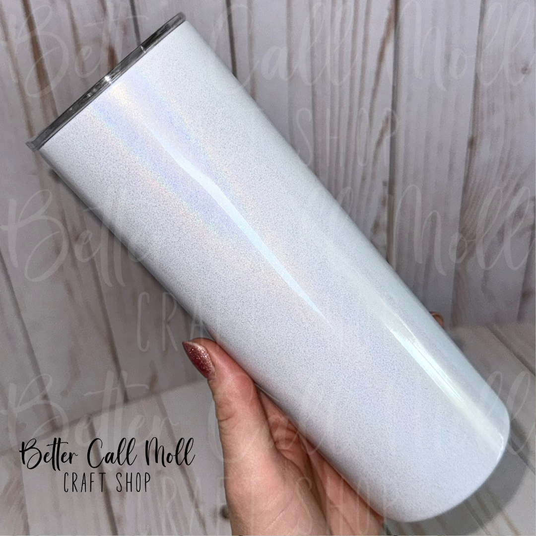 20oz Holographic Shimmer Skinny Sublimation Tumbler