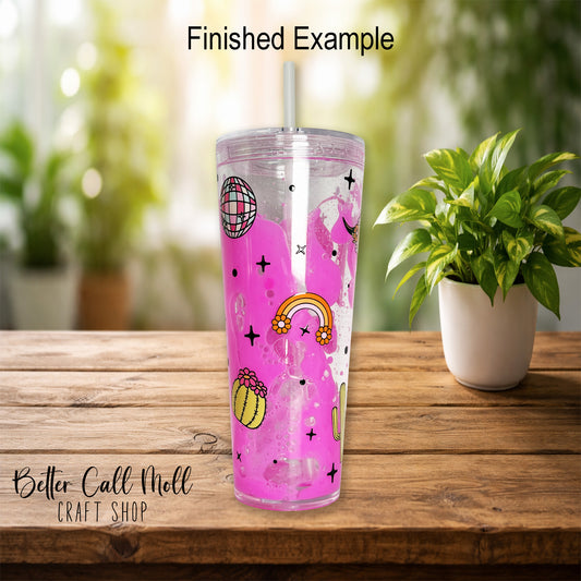 24oz Tapered Acrylic Snow Globe Tumbler