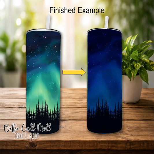 20oz Blue Glow-in-the-Dark Skinny Sublimation Tumbler