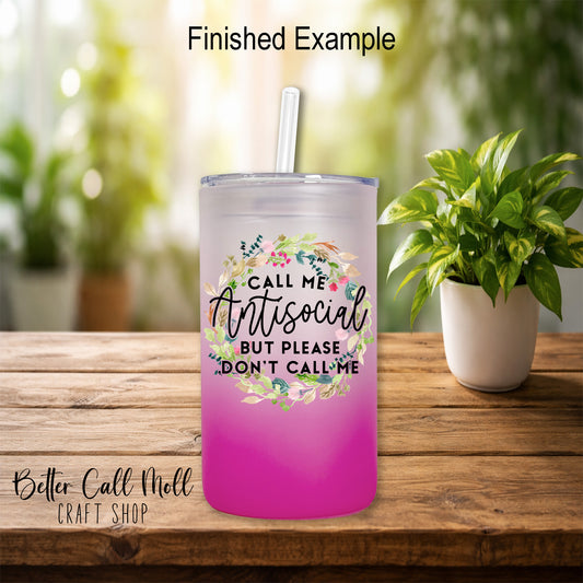 16oz STRAIGHT Frosted Ombre Glass Sublimation Tumbler