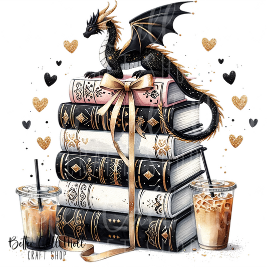 Dragon Book Stack UV DTF Decal