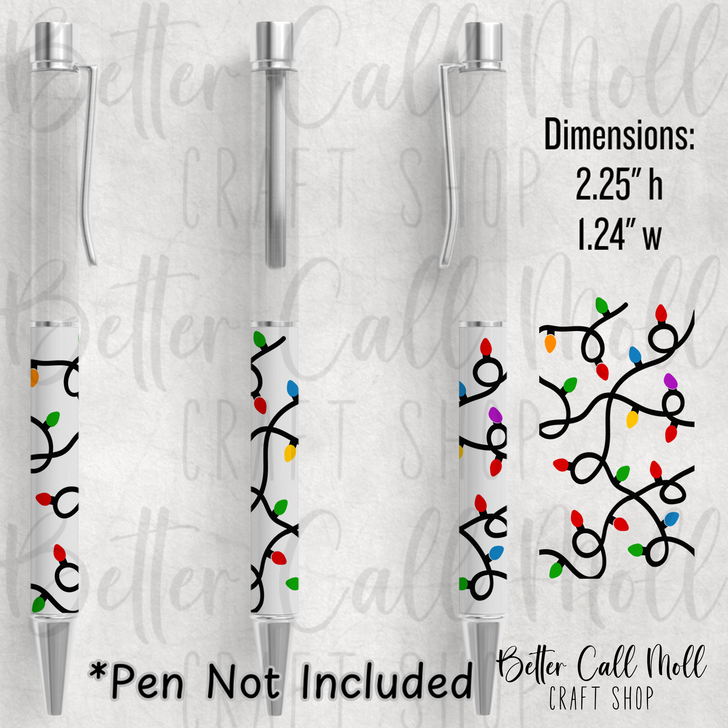 Christmas Lights UV DTF Pen Wrap