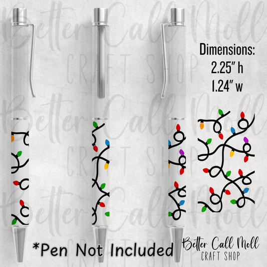 Christmas Lights UV DTF Pen Wrap