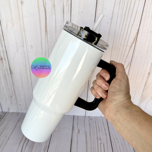 40oz Glossy Handle Sublimation Tumbler