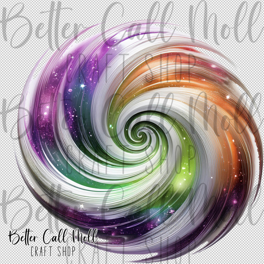 Galaxy Spiral UV DTF Decal