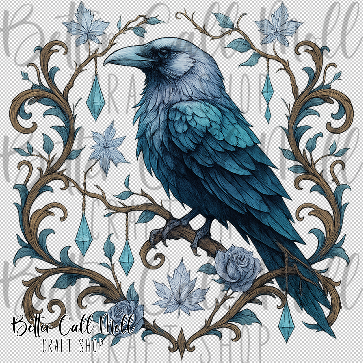 Icy Raven UV DTF Decal
