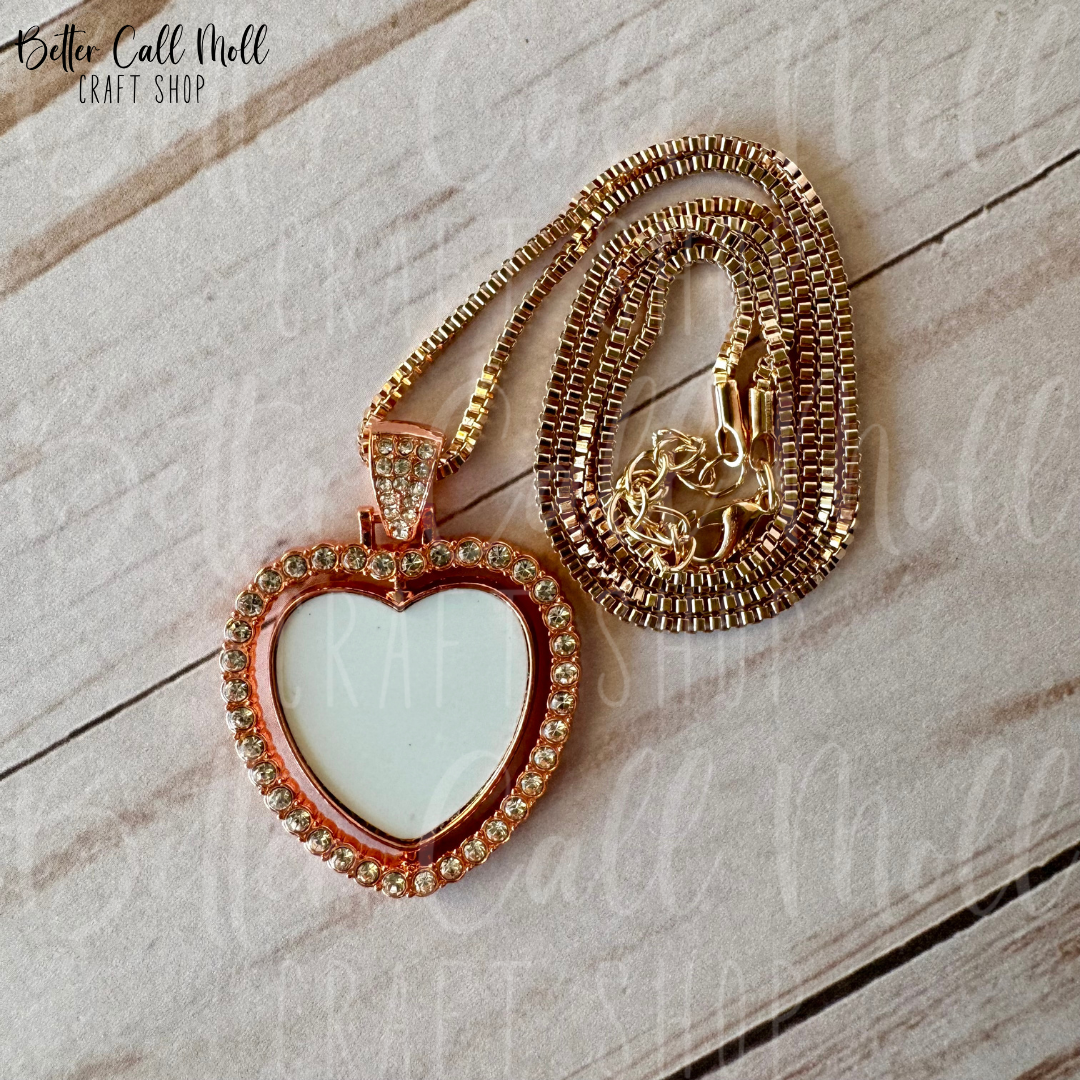 Rotating Heart Necklace Sublimation Blank