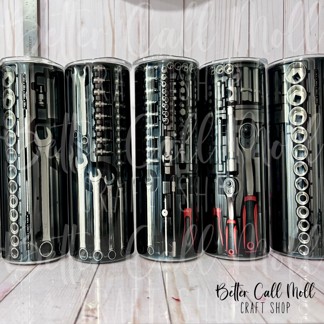 20oz Metallic Silver Skinny Sublimation Tumbler