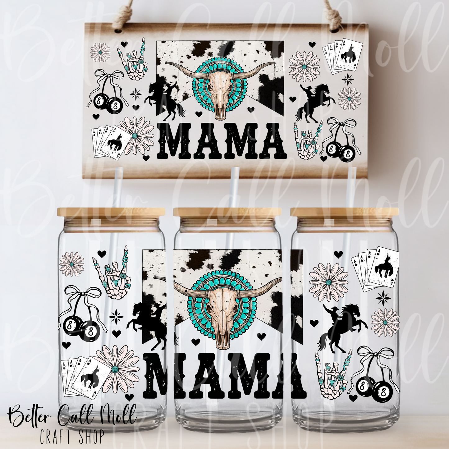 W153 - Western Mama UV DTF 16oz Tumbler Wrap