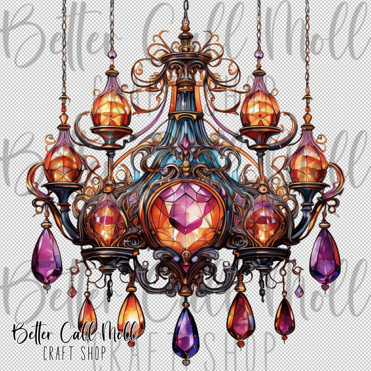 Gothic Chandelier UV DTF Decal