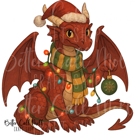 Christmas Dragon UV DTF Decal