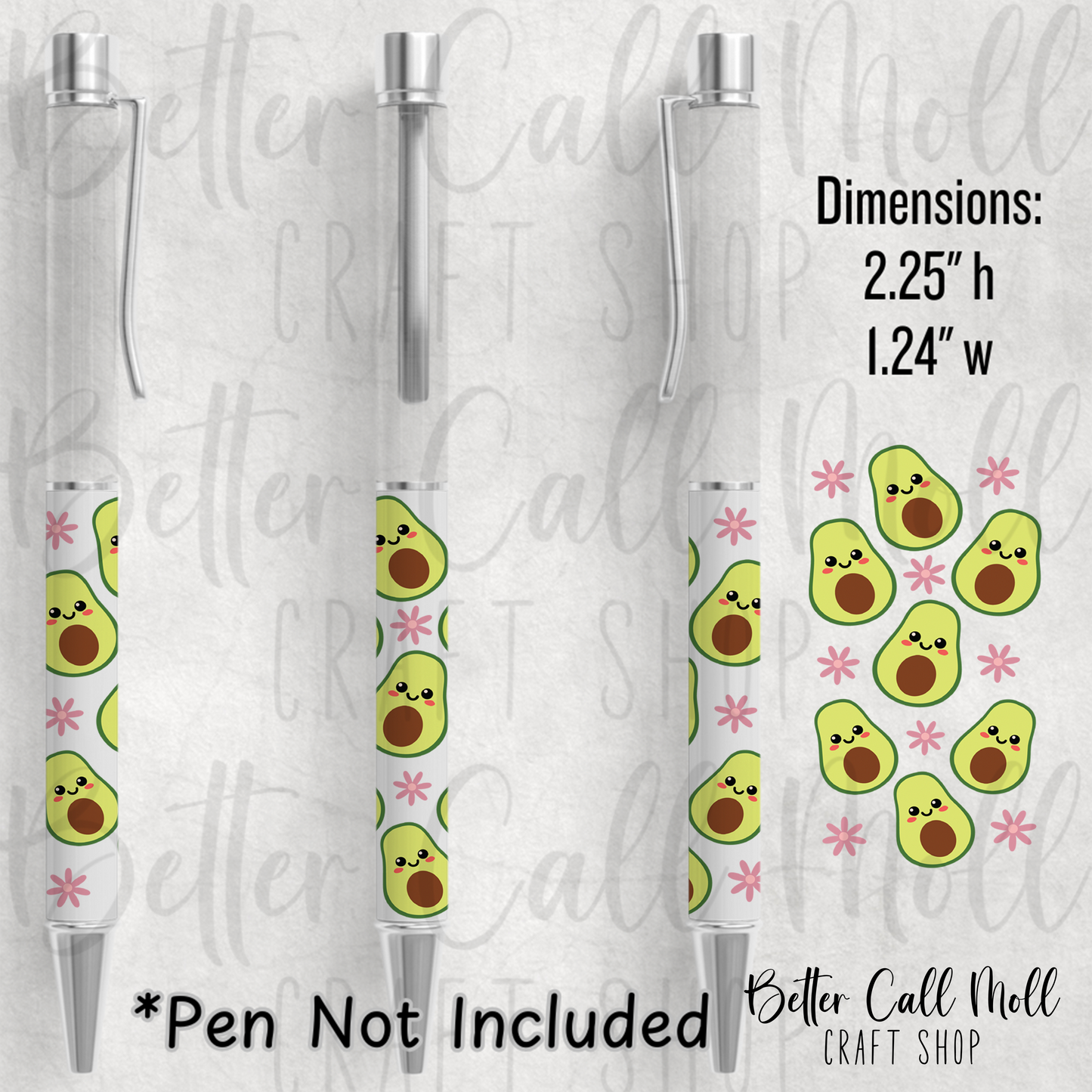 Avocados UV DTF Pen Wrap