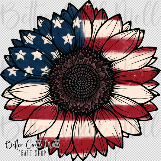 American Sunflower UV DTF Decal