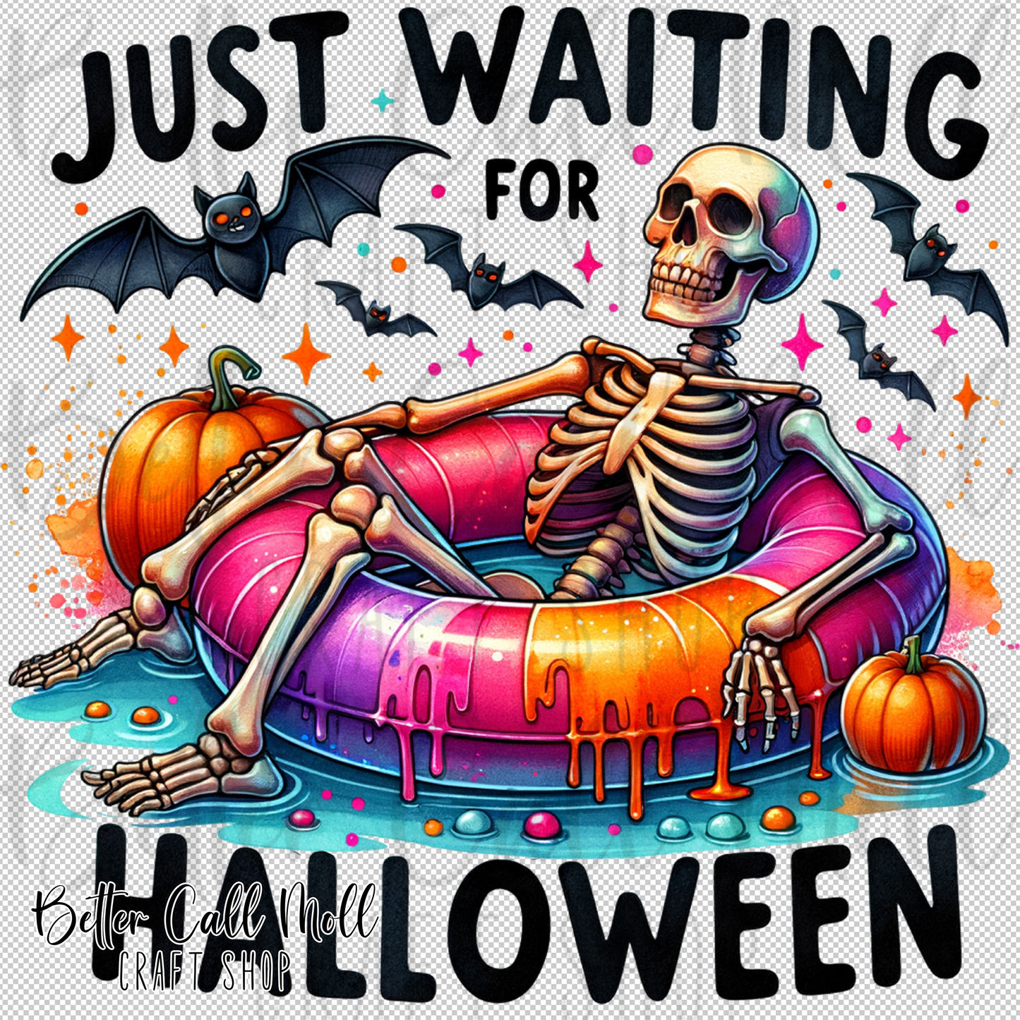 Just Waiting for Halloween UV DTF Decal
