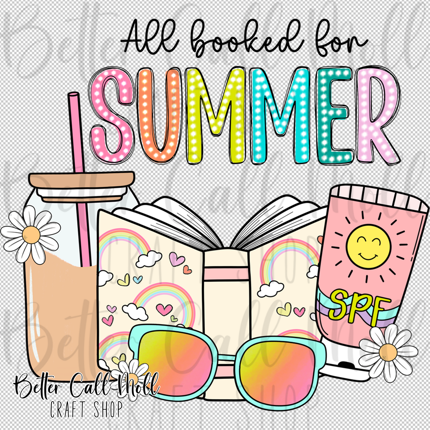 All Booked for Summer UV DTF Decal