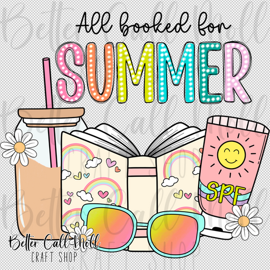 All Booked for Summer UV DTF Decal