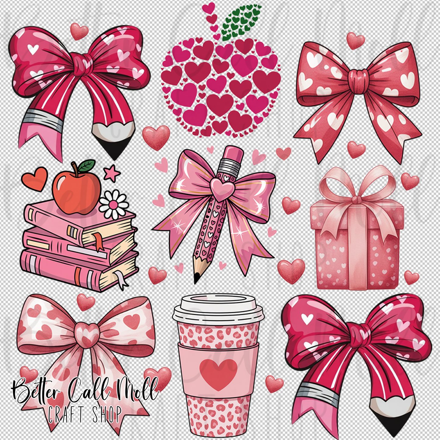 Teacher Valentines UV DTF Decal