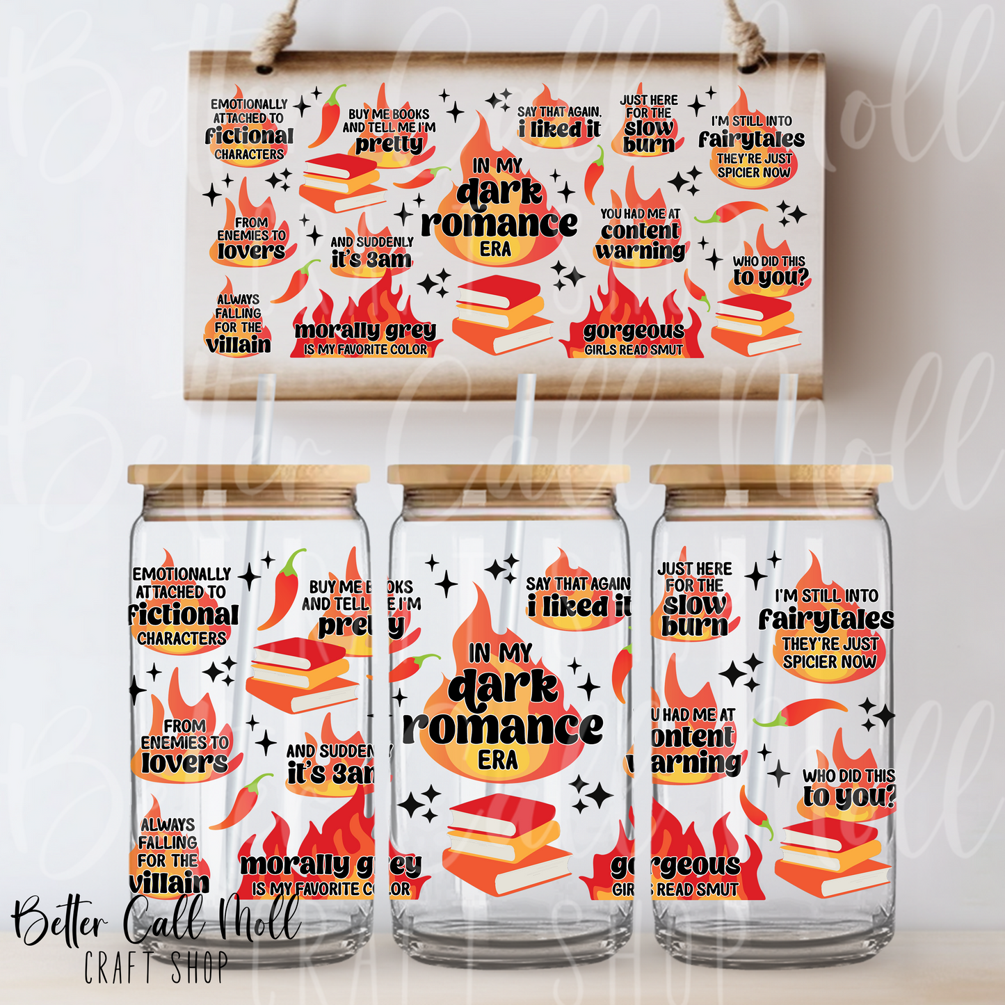 In My Dark Romance Era UV DTF 16oz Tumbler Wrap