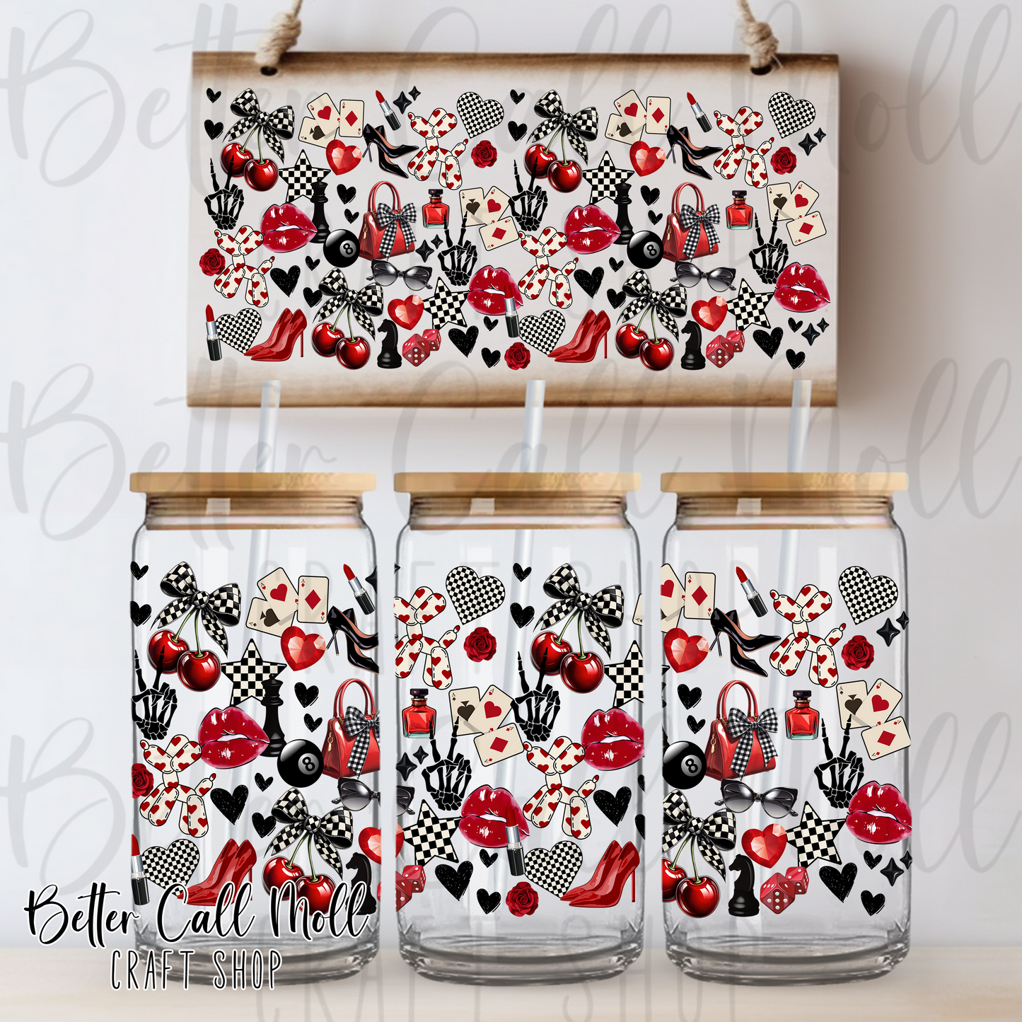 Cherry Gamble UV DTF 16oz Tumbler Wrap