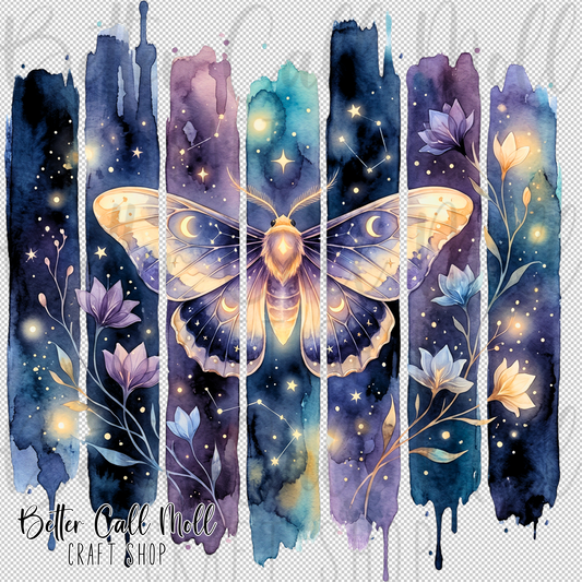Moth Brushstroke UV DTF Decal
