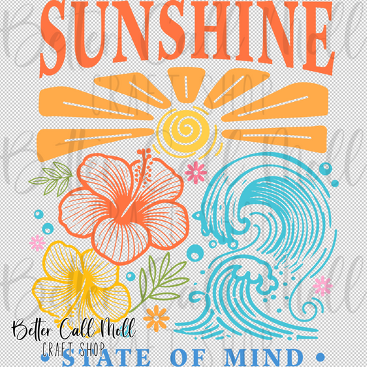 Sunshine State of Mind UV DTF Decal