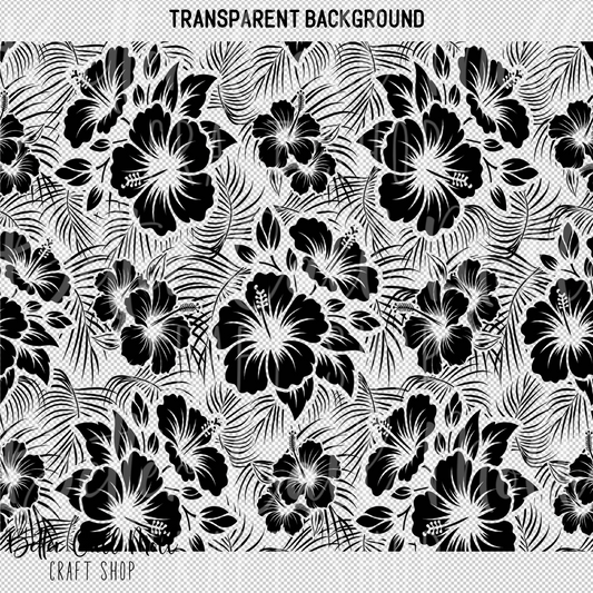 Hibiscus and Leaves UV DTF 20/30oz Skinny Tumbler Wrap