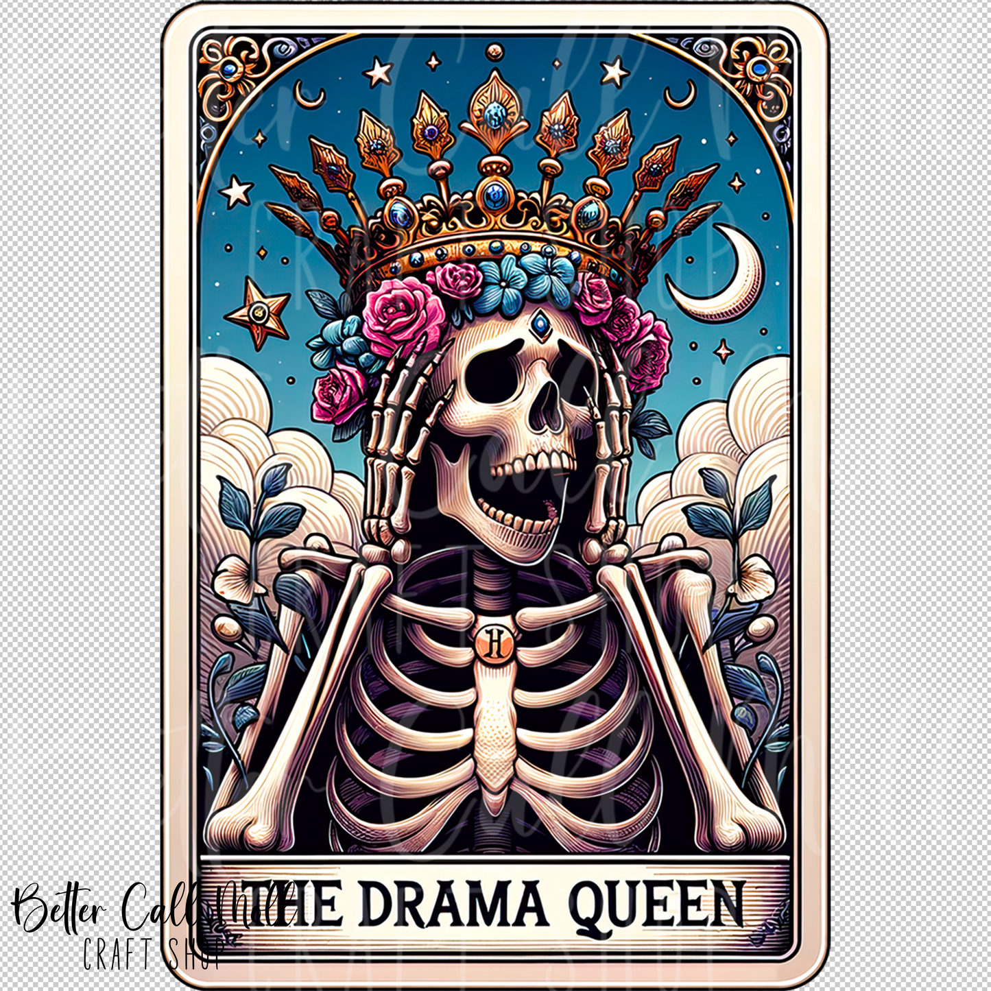 The Drama Queen Tarot UV DTF Decal