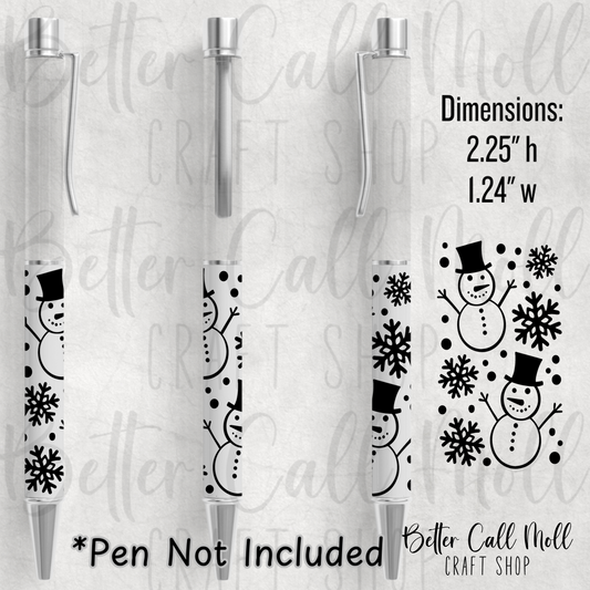 Snowmen UV DTF Pen Wrap