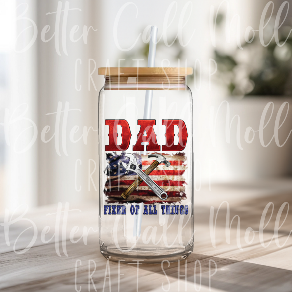 D100 - Dad Fixer of All Things UV DTF Decal