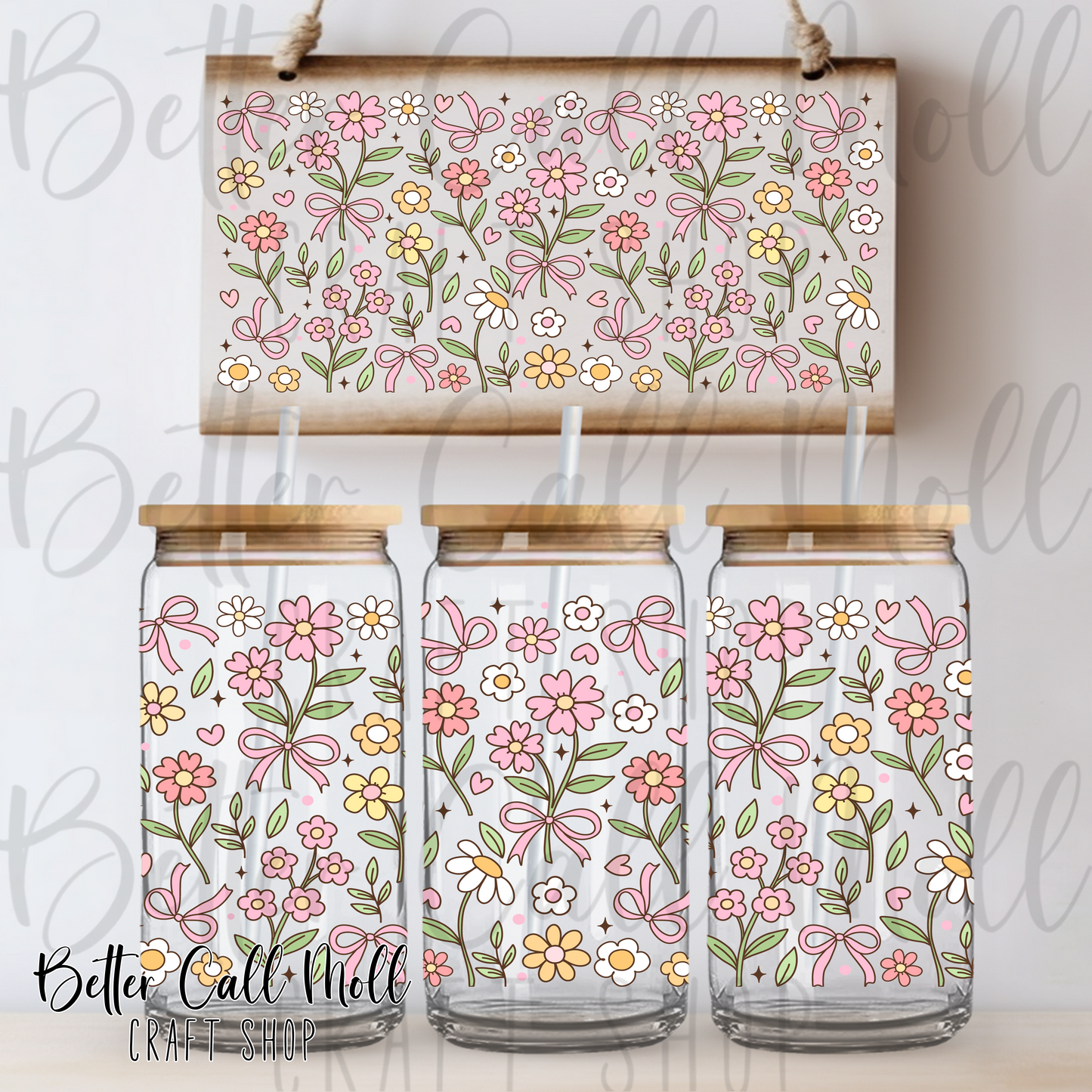 Spring Florals UV DTF 16oz Tumbler Wrap